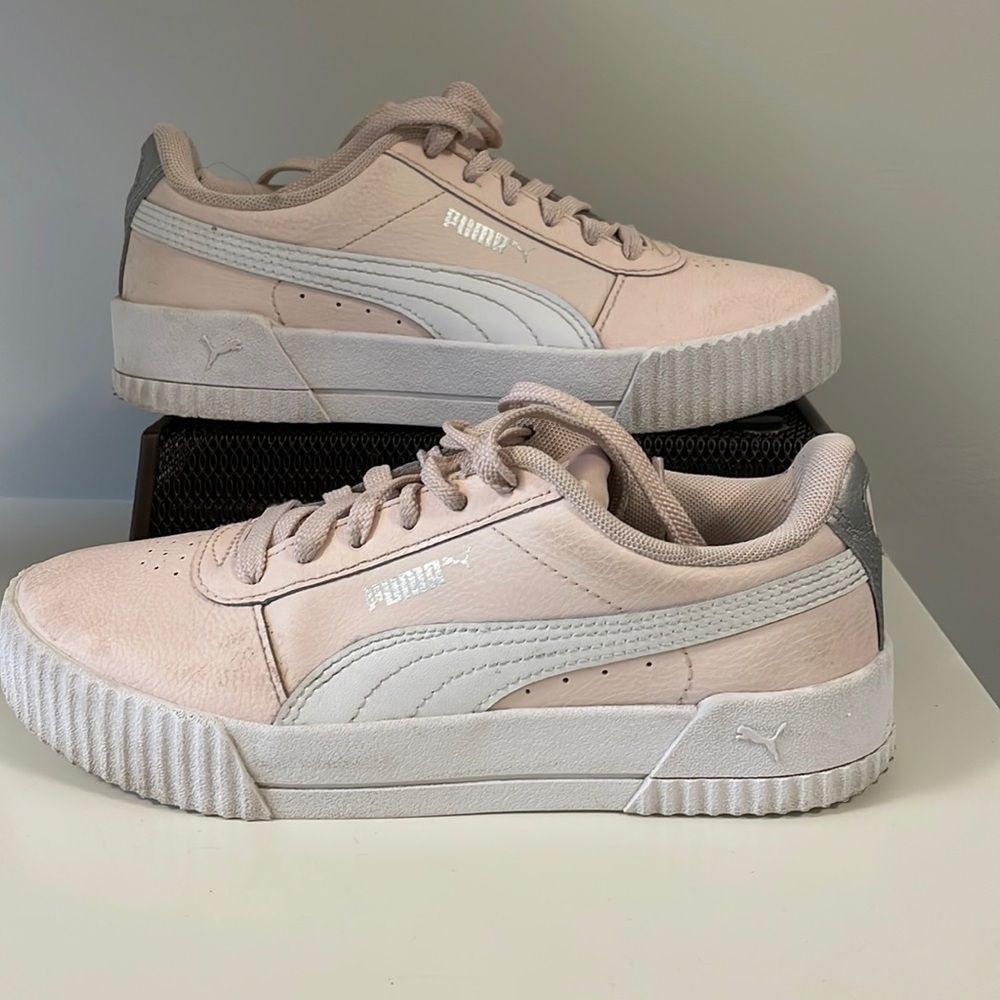 VGC Girls Pink Puma Carina Sneakers - Size 3